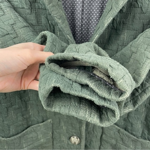 Cartonnier at Anthropologie Green Extended Houndstooth Textured Knit Blazer US M - Picture 6 of 9